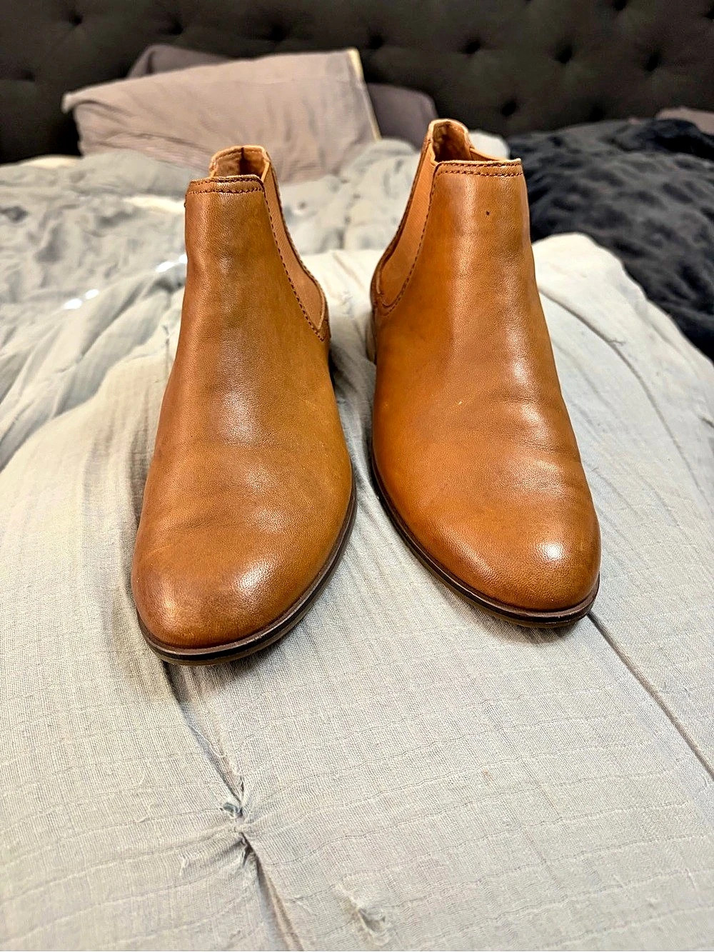 Frye Mallory Chelsea Boot Leather Ankle Boots US 8.5 Cognac